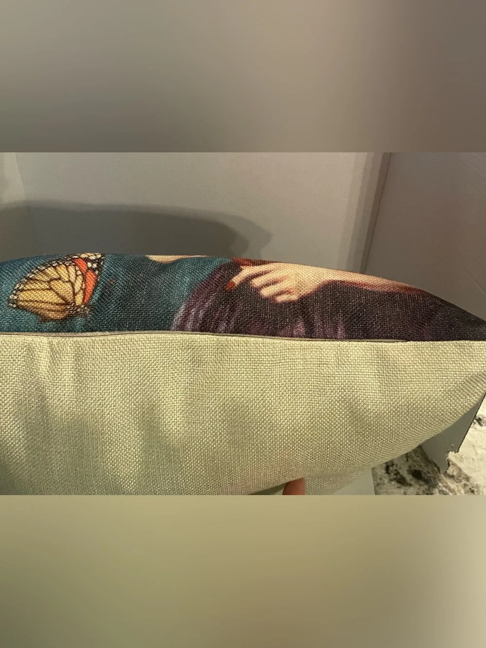 Frida Kahlo Decorative Throw Pillow – Monarch Butterflies (filled), zipper